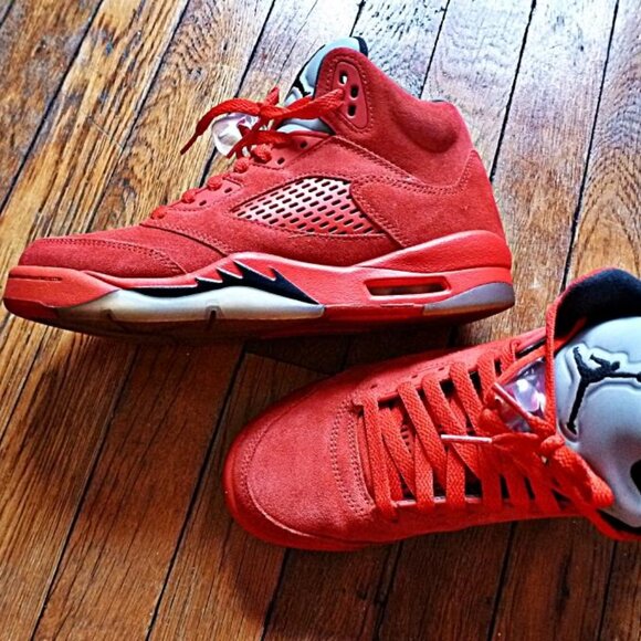 Air Jordan 5 Retro BG Red Suede, Size US M6(Y), W7.5 - Picture 8 of 16